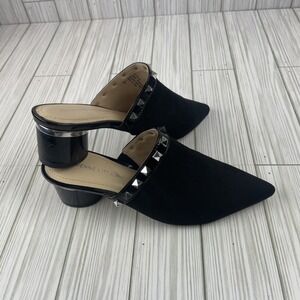Adrienne Vittadini‎ Size 6 Women's Black Studs Mules Shoes
